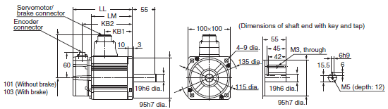 R88M-K, R88D-KT Dimensions 43 