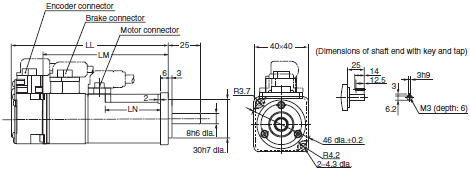 R88M-K, R88D-KN[]-ML2 Dimensions 19 