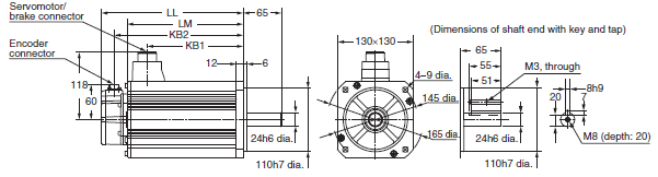 R88M-K, R88D-KN[]-ML2 Dimensions 36 