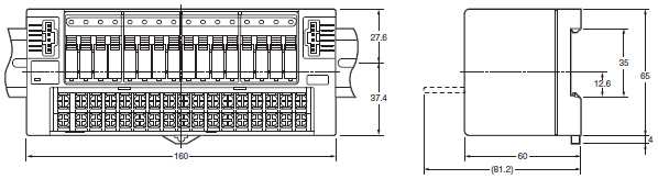 GT1-ROS16 / ROP08 / FOP08 Dimensions 1 