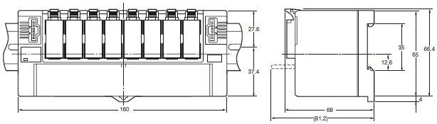 GT1-ROS16 / ROP08 / FOP08 Dimensions 2 