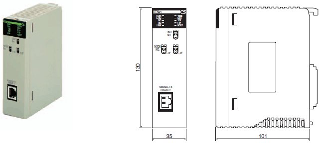 CS1W-ETN21 Dimensions 2 CS1W-ETN21_Dim