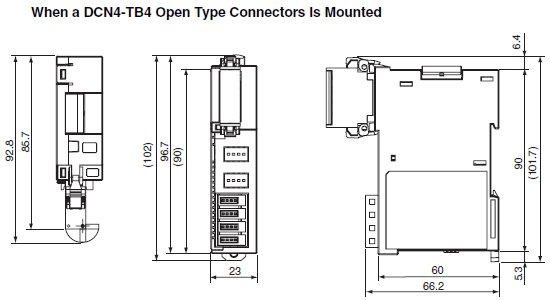 CRT1-VAD04[][] / VDA02[][] Dimensions 4 