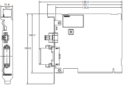 3G8F7-CRM21 / 3G8F8-CRM21 Dimensions 1 