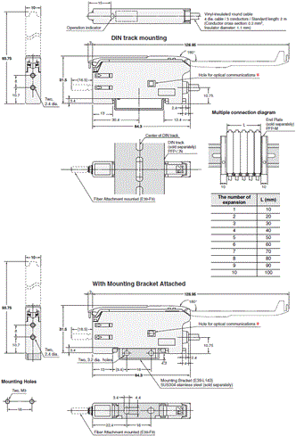 E3X-SD / NA Dimensions 2 