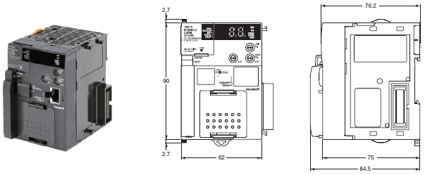 CJ2M-CPU3[] / CPU1[] / MD21[] Dimensions 1 