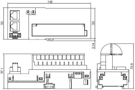 GX-[]D16[]1 / OC1601 Dimensions 3 