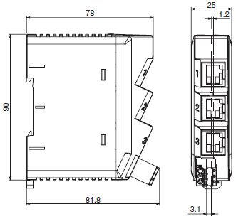 GX-JC03 / JC06 Dimensions 1 