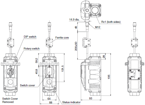 D6FZ-FGS Series Dimensions 3 