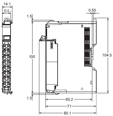 NX-PG0[][][] Dimensions 1 