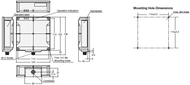 V680S series Dimensions 10 