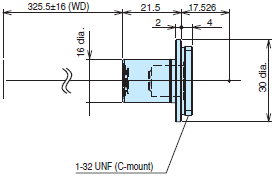 3Z4S-LE VS-MC Series (φ16 Straight lens-barrel Type) Dimensions 1 