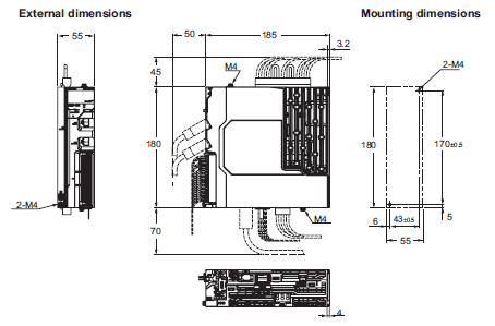 R88M-1[] / R88D-1SN[]-ECT Dimensions 3 