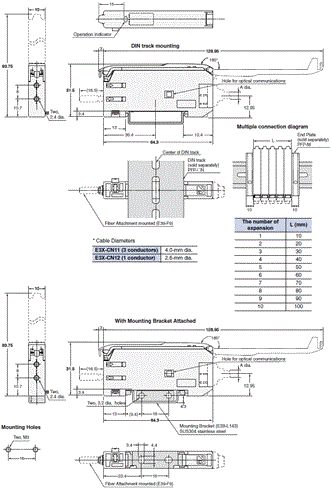 E3X-SD Dimensions 3 