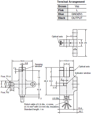 EE-SX47 / SX67 Dimensions 16 