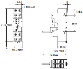 P2RF, P2R, P7TF, PYF, PY, PTF, PYD, PT, P7LF, P7S, P7SA, PF, P2CF, PFA, P3G / P3GA, PL Dimensions 5 