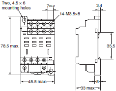 P2RF, P2R, P7TF, PYF, PY, PTF, PYD, PT, P7LF, P7S, P7SA, PF, P2CF, PFA, P3G / P3GA, PL Dimensions 58 