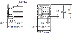 P2RF, P2R, P7TF, PYF, PY, PTF, PYD, PT, P7LF, P7S, P7SA, PF, P2CF, PFA, P3G / P3GA, PL Dimensions 65 