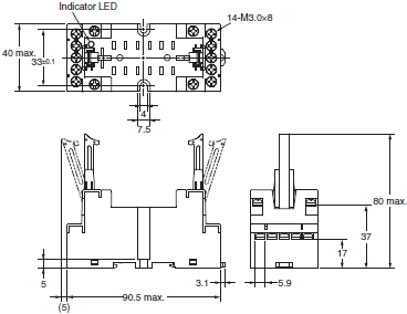 P2RF, P2R, P7TF, PYF, PY, PTF, PYD, PT, P7LF, P7S, P7SA, PF, P2CF, PFA, P3G / P3GA, PL Dimensions 74 