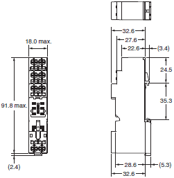 P2RF, P2R, P7TF, PYF, PY, PTF, PYD, PT, P7LF, P7S, P7SA, PF, P2CF, PFA, P3G / P3GA, PL Dimensions 7 