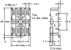 P2RF, P2R, P7TF, PYF, PY, PTF, PYD, PT, P7LF, P7S, P7SA, PF, P2CF, PFA, P3G / P3GA, PL Dimensions 84 