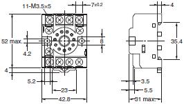 P2RF, P2R, P7TF, PYF, PY, PTF, PYD, PT, P7LF, P7S, P7SA, PF, P2CF, PFA, P3G / P3GA, PL Dimensions 86 