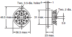 P2RF, P2R, P7TF, PYF, PY, PTF, PYD, PT, P7LF, P7S, P7SA, PF, P2CF, PFA, P3G / P3GA, PL Dimensions 115 