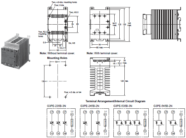 G3PE (Three-phase) Dimensions 4 